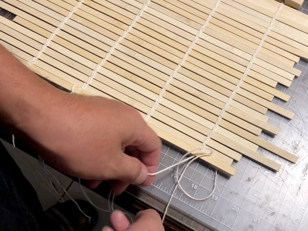 tying bamboo